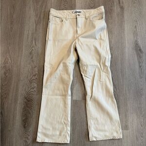 Zara Cream Bootcut Pleather Pants – Size 8 *Minor flaw*